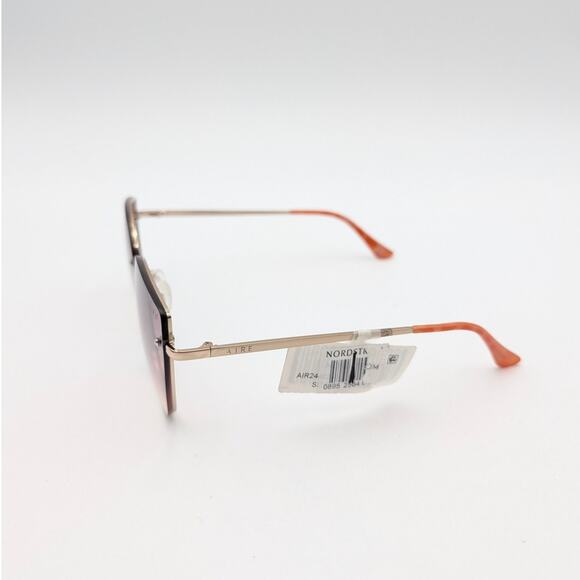 Aire Amor Cat Eye Sunglasses Glitter Rim Bright Gold Shimmer/Brown Grad L Size - Picture 6 of 11